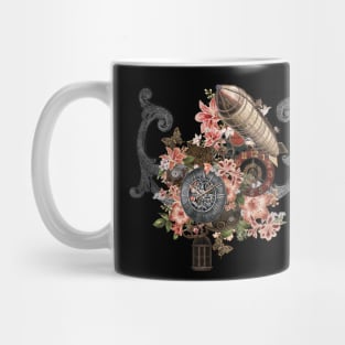 Steampunk design with clocks, gears and flowers Mug